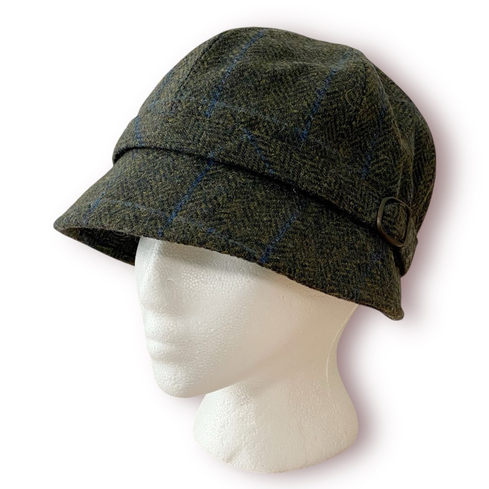 MUCROS WEAVERS Jaunty Women’s Flapper Cloche Hat Irish Wool Grayish Green Tweed - Picture 8 of 13
